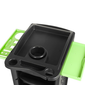 Pilot Trolley MA-3202 – Professional Hairdressing & Barber Trolley with 5 PVC Drawers, Retractable Shelves & Hairdryer Holder